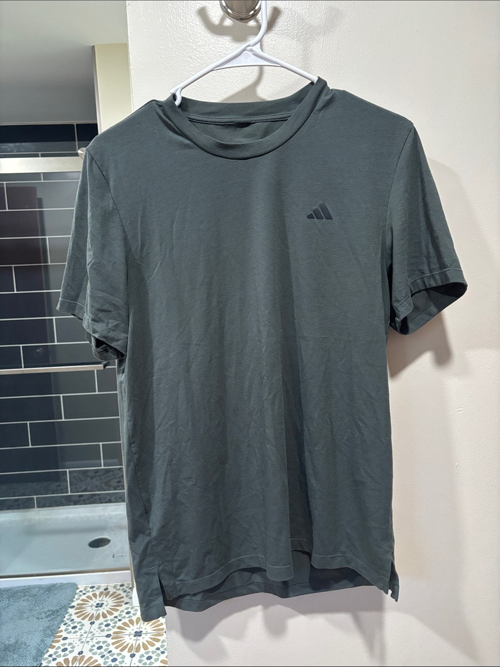 adidas Men's Short Sleeve Crew Tee — Charcoal Green